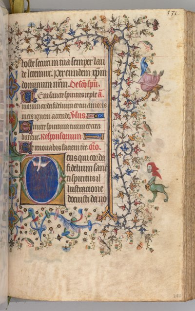 Godziny Karola Szlachetnego, króla Nawarry 1361-1425: fol. 260r, Duch Święty, ok. n.e. 1405. autorstwa Master of the Brussels Initials and Associates
