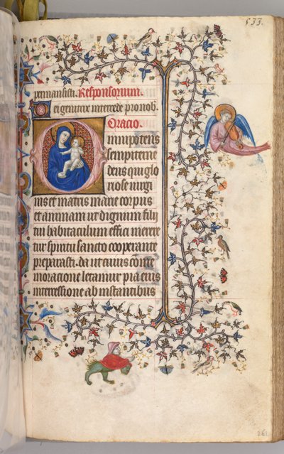 Godziny Karola Szlachetnego, króla Nawarry 1361-1425: fol. 261r, Dziewica z Dzieciątkiem, c. 1405. autorstwa Master of the Brussels Initials and Associates