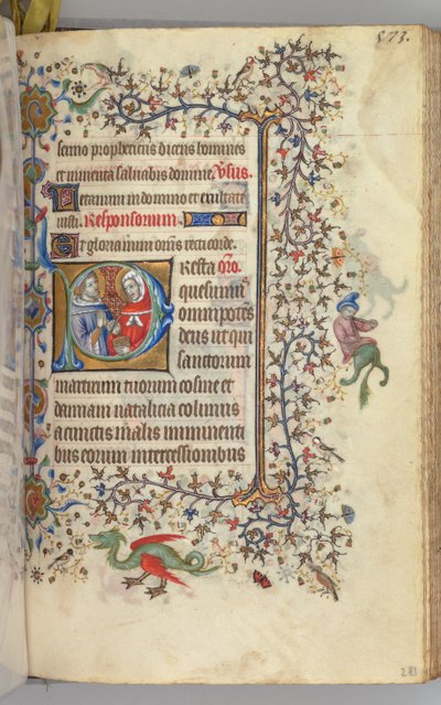 Godziny Karola Szlachetnego, króla Nawarry 1361-1425, fol. 281r, SS. Kosmy i Damiana, ok. 1930 r. 1405. autorstwa Master of the Brussels Initials and Associates