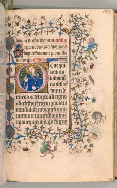 Godziny Karola Szlachetnego, króla Nawarry 1361-1425, fol. 291v, St. Louis, c. 1405. autorstwa Master of the Brussels Initials and Associates