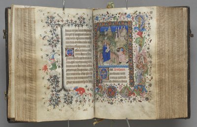 Godziny Karola Szlachetnego, króla Nawarry 1361-1425: fol. 87v, Tekst, c. 1405. autorstwa Master of the Brussels Initials and Associates