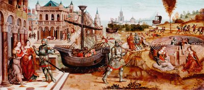 Historia Tezeusza, połowa XV wieku autorstwa Master of the Cassoni