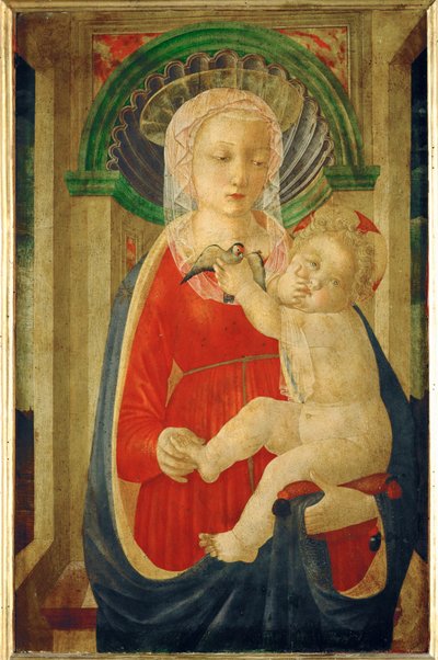 Madonna z dzieciątkiem i szczygłem ... autorstwa Master of the Castello Nativity
