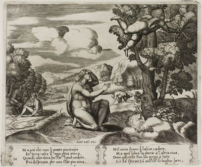 Kupidyn uciekający przed Psyche autorstwa Master of the Die