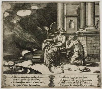 Proserpina daje Psyche pudełko piękna autorstwa Master of the Die