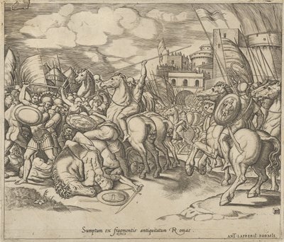 Lustro rzymskiej świetności: Zwycięstwo Scypiona [nad Syphaxem], XVI wiek. autorstwa Master of the Die