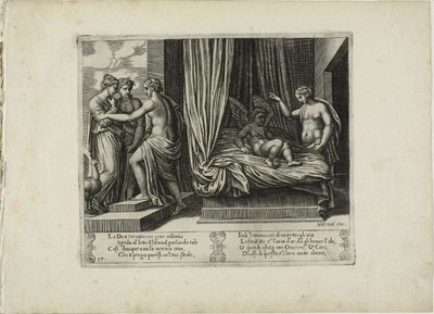 Wenus napomina swojego syna, z The Story of Psyche autorstwa Master of the Die
