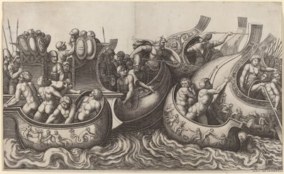 Bitwa morska autorstwa Master of the Die after Giulio Romano