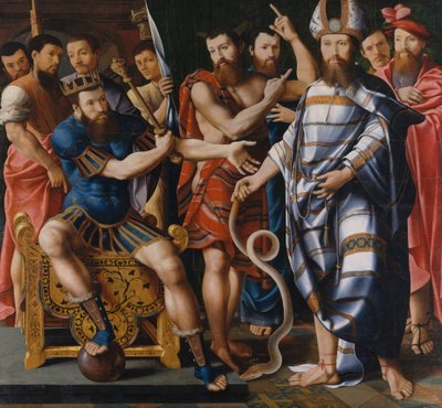 Mojżesz i Aaron przed faraonem: alegoria rodziny Dinteville, 1537. autorstwa Master of the Dinteville Allegory