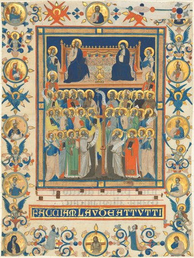 Chrystus i Dziewica na tronie z czterdziestoma świętymi autorstwa Master of the Dominican Effigies