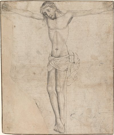 Chrystus na krzyżu [recto] autorstwa Master of the Drapery Studies