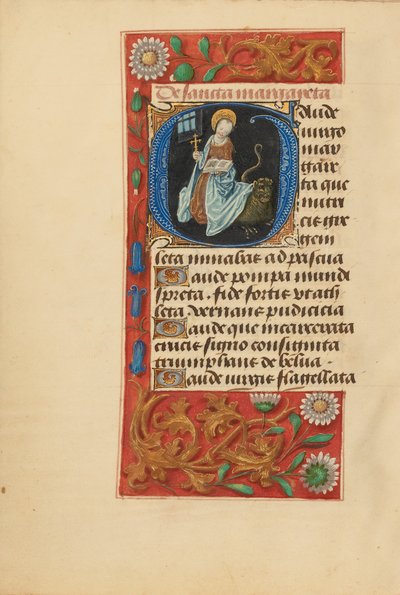Inicjał G: Święta Małgorzata autorstwa Master of the Dresden Prayer Book