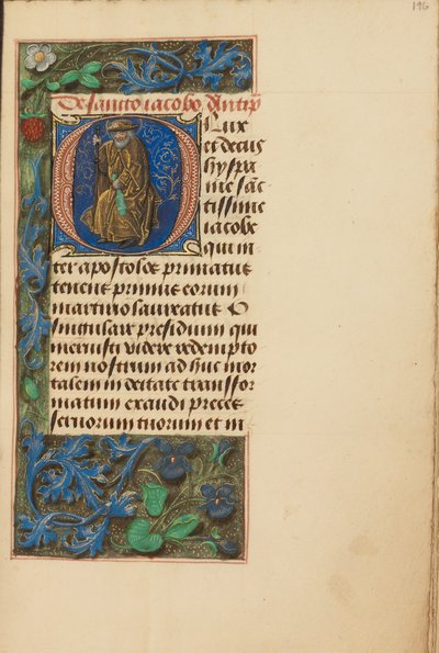 Inicjał O: Święty Jakub Większy autorstwa Master of the Dresden Prayer Book