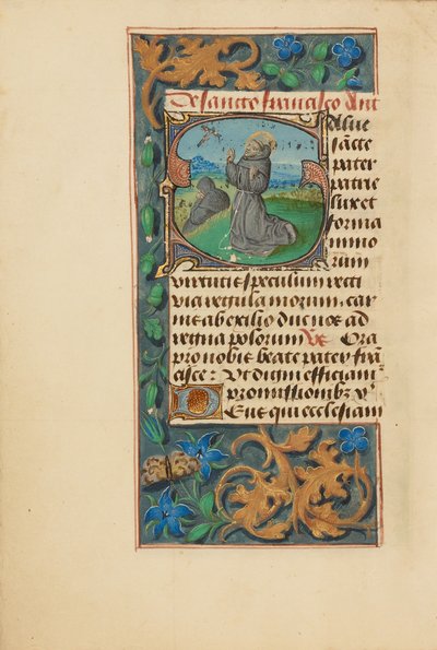 Początkowe S: Stygmatyzacja świętego Franciszka autorstwa Master of the Dresden Prayer Book
