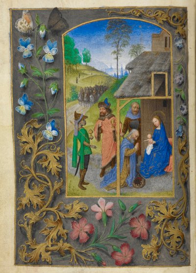 Pokłon Trzech Króli. autorstwa Master of the Dresden Prayer Books