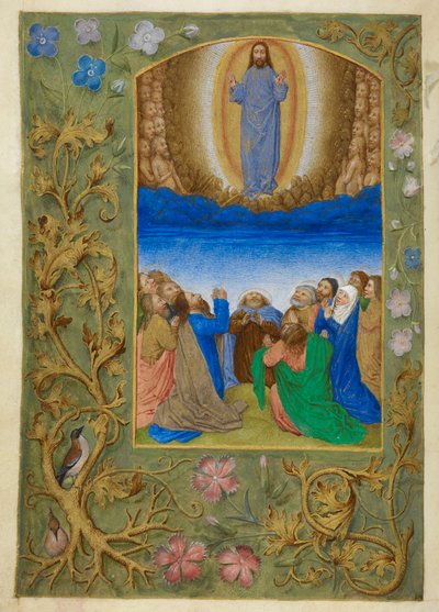 Wniebowstąpienie. autorstwa Master of the Dresden Prayer Books