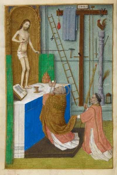 Msza Świętego Grzegorza. autorstwa Master of the Dresden Prayer Books