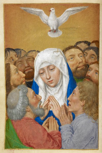 Pięćdziesiątnica. autorstwa Master of the Dresden Prayer Books