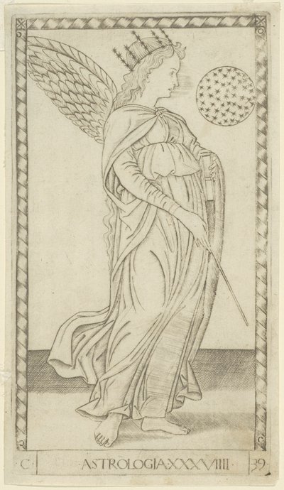 Astrologia, tablica 29 ze Sztuki i Nauki autorstwa Master of the E Series Tarocchi
