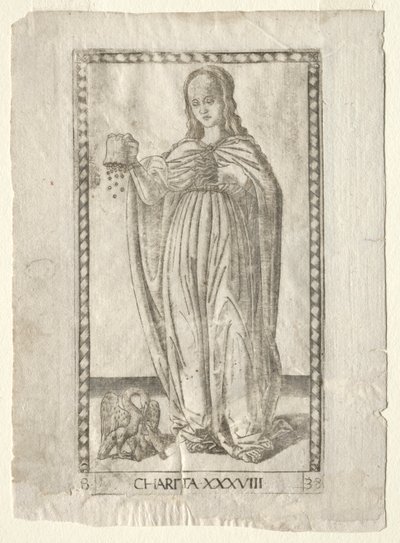 Charity (z Tarocchi, seria B: Kosmiczne zasady i cnoty, #38) autorstwa Master of the E Series Tarocchi