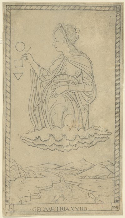 Geometria, płyta 24 z Arts and Sciences autorstwa Master of the E Series Tarocchi