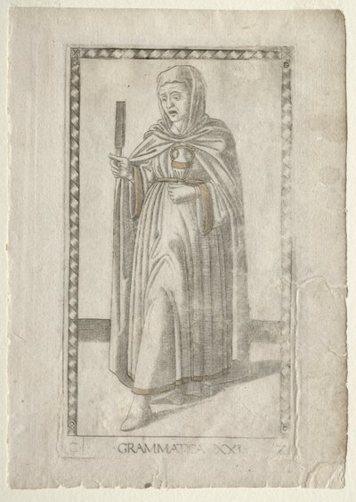 Gramatyka z Tarocchi, seria C: Liberal Arts, #21, przed 1467. autorstwa Master of the E Series Tarocchi