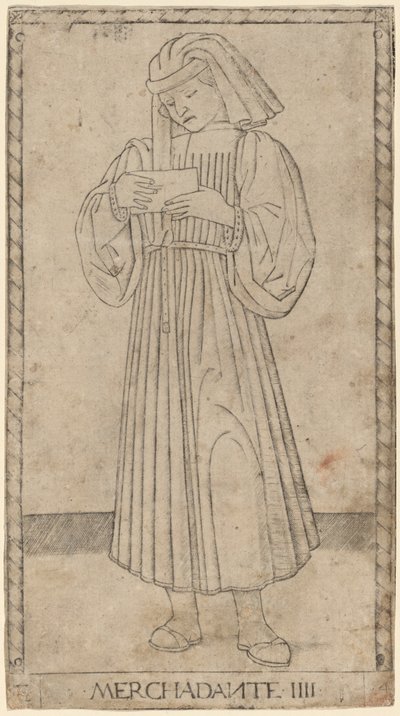 Kupiec (Kupiec) autorstwa Master of the E Series Tarocchi