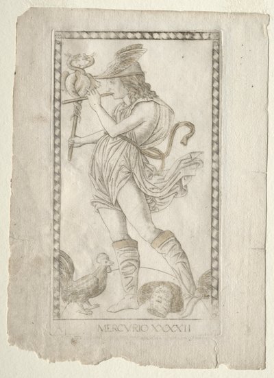 Merkury (z Tarocchi, seria A: Firmaments of the Universe, #42) autorstwa Master of the E Series Tarocchi