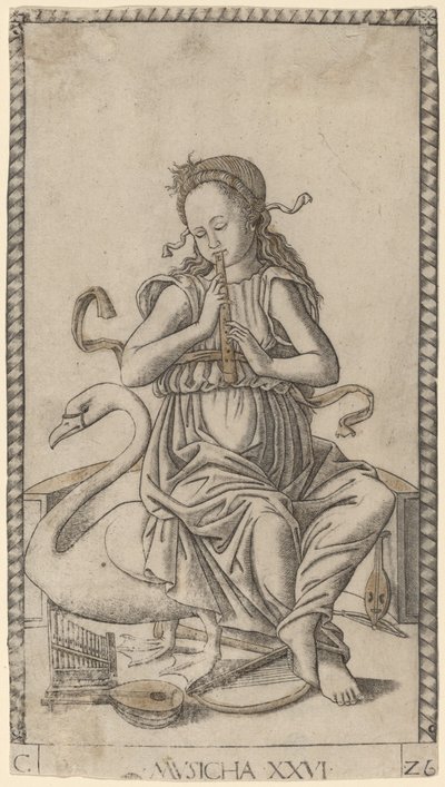 Muzyka (muzyka) autorstwa Master of the E Series Tarocchi