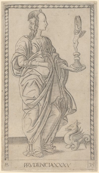 Roztropność autorstwa Master of the E Series Tarocchi