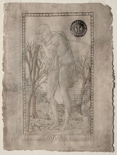 Tarot, przed 1467. autorstwa Master of the E Series Tarocchi