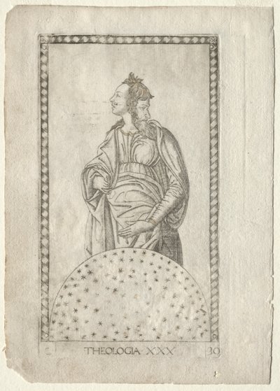 Teologia z Tarocchi, seria C: Liberal Arts, #30, przed 1467. autorstwa Master of the E Series Tarocchi