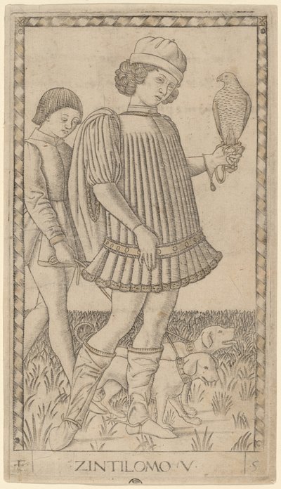 Zintilomo (Dżentelmen) autorstwa Master of the E Series Tarocchi