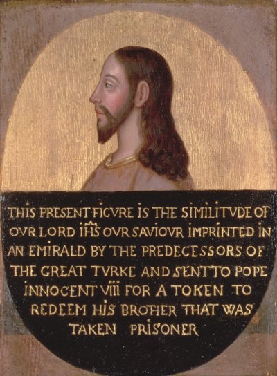 Profil Chrystusa (olej na desce) (patrz także 115118) autorstwa Master of the Emerald Icons