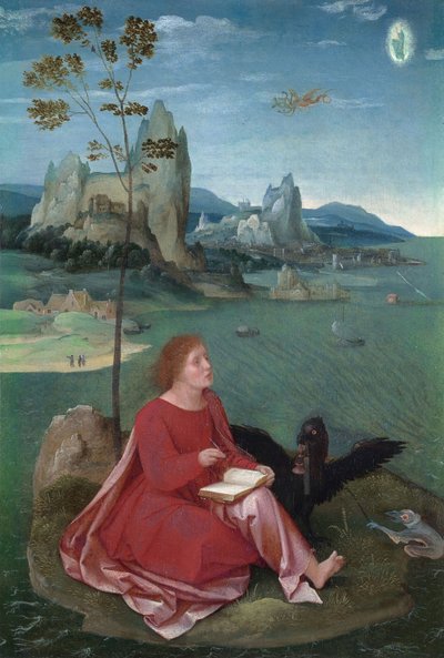 Święty Jan na Patmos autorstwa Master of the Female Half Lengths
