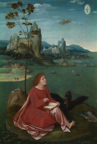 Święty Jan na Patmos autorstwa Master of the Female Half Lengths