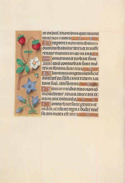 Godziny królowej Izabeli Katolickiej, królowej Hiszpanii: Fol. 105v, ok. 1500. autorstwa Master of the First Prayerbook of Maximillian