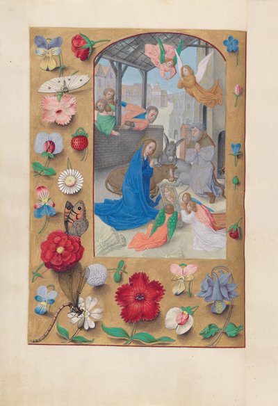 Godziny królowej Izabeli Katolickiej, królowej Hiszpanii: Fol. 126v, Narodzenia, c. 1500. autorstwa Master of the First Prayerbook of Maximillian