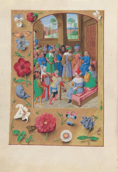 Godziny królowej Izabeli Katolickiej, królowej Hiszpanii: Fol. 195v, św. Suzanne, c. 1500. autorstwa Master of the First Prayerbook of Maximillian