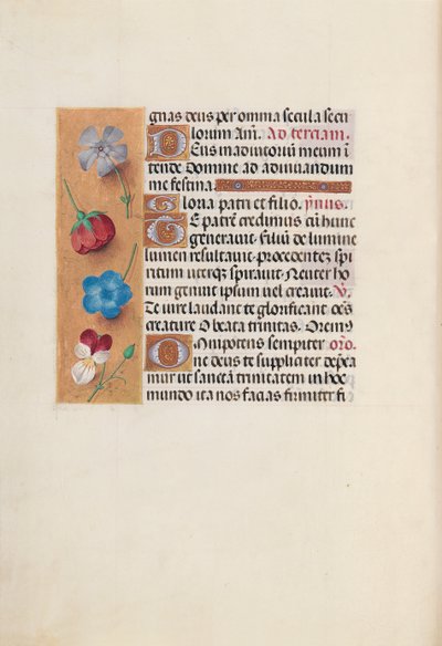 Godziny królowej Izabeli Katolickiej, królowej Hiszpanii: Fol. 19v, ok. 1500. autorstwa Master of the First Prayerbook of Maximillian