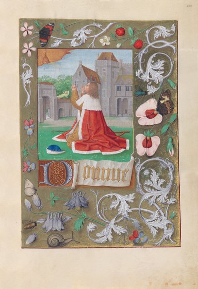 Godzinki królowej Izabeli Katolickiej, królowej Hiszpanii:  Fol. 200r, David autorstwa Master of the First Prayerbook of Maximillian