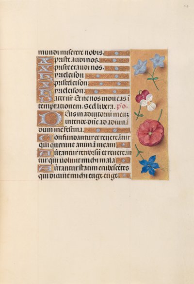 Godziny królowej Izabeli Katolickiej, królowej Hiszpanii: Fol. 215r, ok. 1500. autorstwa Master of the First Prayerbook of Maximillian