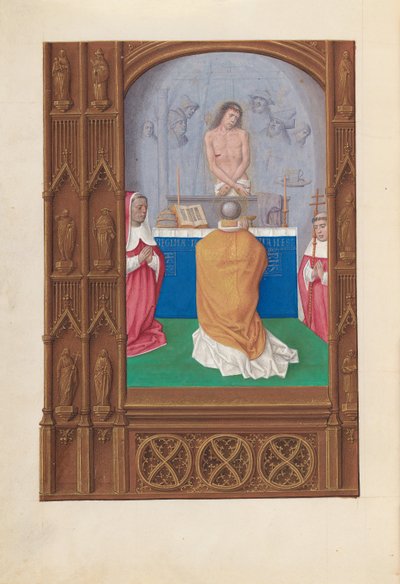 Godziny królowej Izabeli Katolickiej, królowej Hiszpanii: Fol. 264v, Msza św. 1500. autorstwa Master of the First Prayerbook of Maximillian