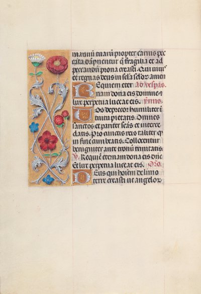 Godziny królowej Izabeli Katolickiej, królowej Hiszpanii: Fol. 28v, ok. 1500. autorstwa Master of the First Prayerbook of Maximillian