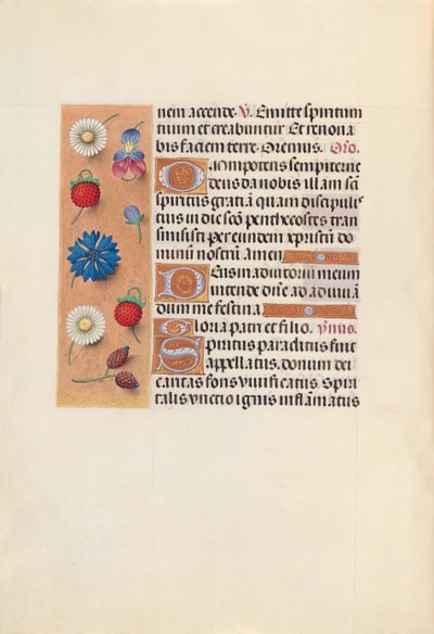 Godziny królowej Izabeli Katolickiej, królowej Hiszpanii: Fol. 34v, ok. 1500. autorstwa Master of the First Prayerbook of Maximillian