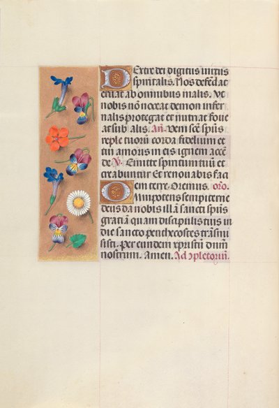 Godziny królowej Izabeli Katolickiej, królowej Hiszpanii: Fol. 35v, ok. 1500. autorstwa Master of the First Prayerbook of Maximillian