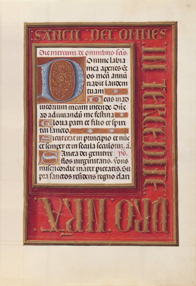 Godziny królowej Izabeli Katolickiej, królowej Hiszpanii: Fol. 38r, ok. 1500. autorstwa Master of the First Prayerbook of Maximillian