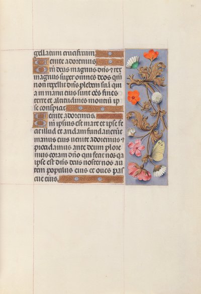 Godziny królowej Izabeli Katolickiej, królowej Hiszpanii: Fol. 51r, ok. 1500. autorstwa Master of the First Prayerbook of Maximillian