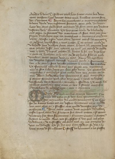Historiated Initial M: Portret popiersiowy mężczyzny i kobiety autorstwa Master of the Geneva Boccaccio