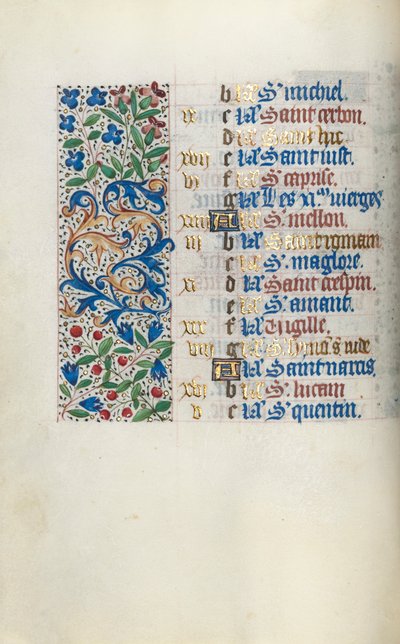 Księga godzin Korzystanie z Rouen: fol. 10v, ok. 1470. autorstwa Master of the Geneva Latini